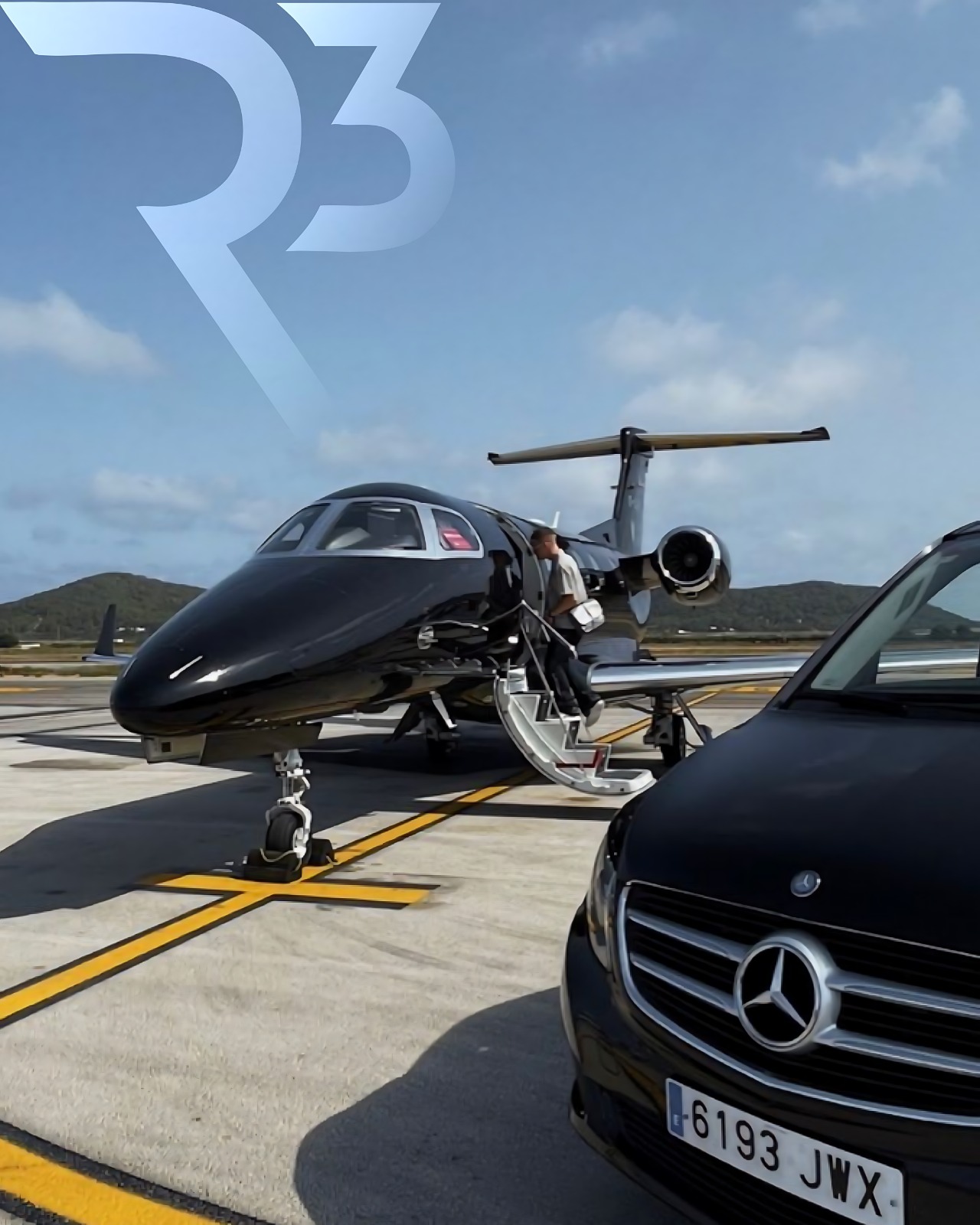 R3 Private Jet and Mercedes